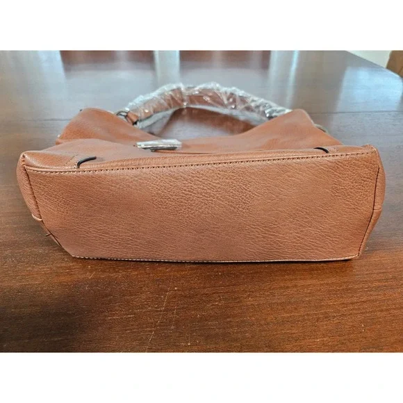 Alyssa Hobo Shoulder Bag Womens Large Brown New Hook Hardware - Picture 4 of 9